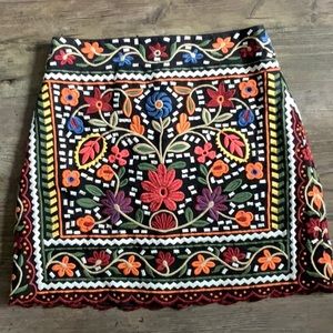 Zara Woman Embroidered Skirt